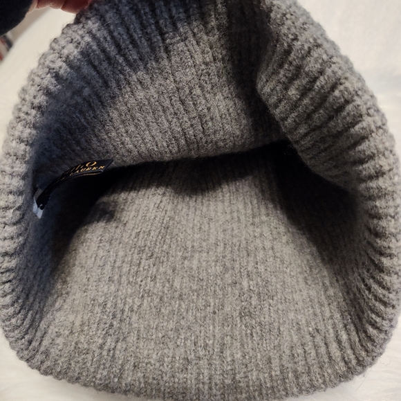 👽 EUC Polo Ralph Lauren Unisex Wool Rib Knit Skull Cap Beanie, Grey, OSFM - Picture 7 of 7